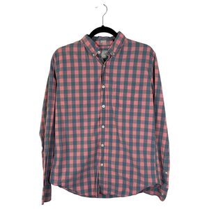 J. Crew Quality Woven Shirts Slim Fit Pink Blue Long Sleeve Button Size Medium